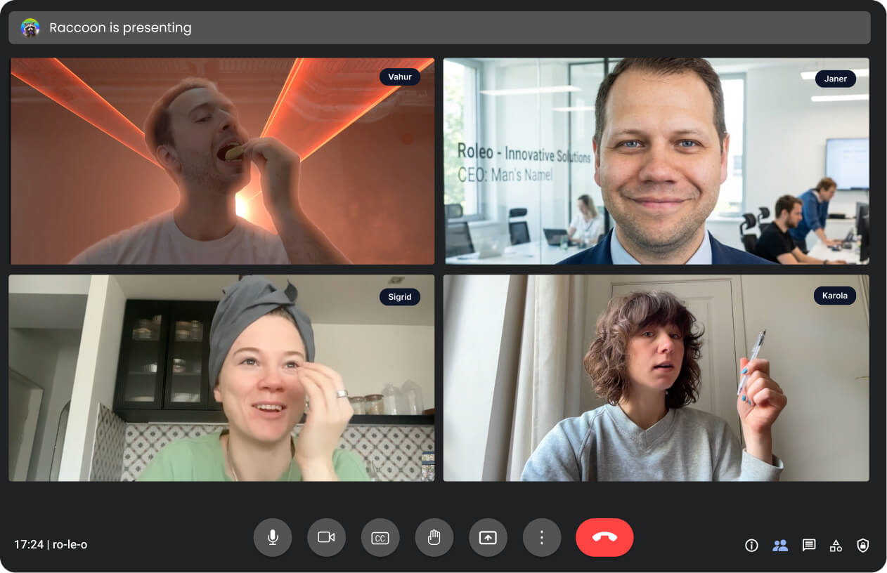 The Roleo team on a video call