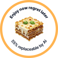 Enjoy now regret later — 55% replaceable by AI